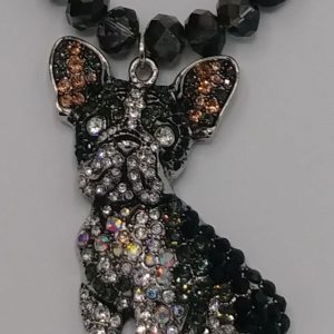 Diamond Studded Dog Necklace Set