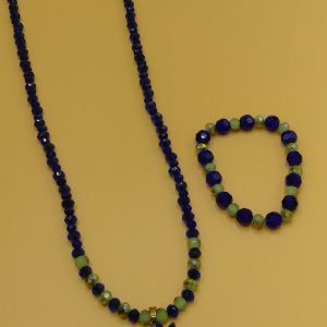 Sage Green And Royal Blue Men Necklace Set
