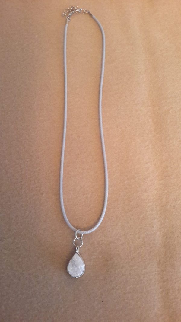 Adjustable Necklace With White Granite Charm