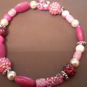 Roll-On Pink And White Ankle Bracelet