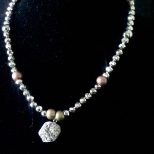 Sapphire Gold/Silver Chain Necklace Set“Glory” Women’s Necklace Set Chandelier Metallic Silver Men Necklace Set