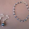 Sapphire Gold Silver Chain Necklace Set