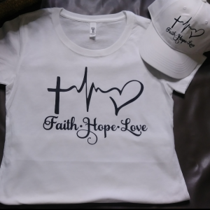 Faith Hope Love Crewneck Polo Shirt And Hat Set
