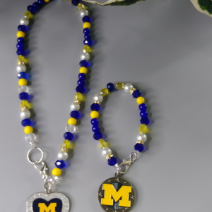 Michigan Necklace And Bracelet Set