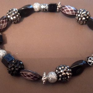 Roll-On Black And Silver Ankle Bracelet