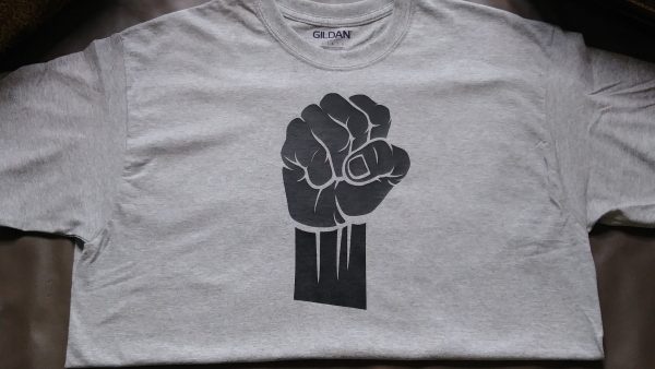 Gray Power Fist Unisex T-Shirt