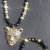 Men Panther Necklace Set