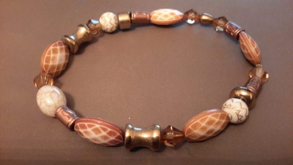 Roll-On Brown And Beige Ankle Bracelet